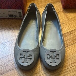 Tory Burch Light Gray Flats